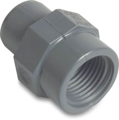 Profec Inzetstuk PVC-U 10 bar imperial lijmspie x binnendraad grijs