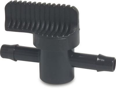 Absperrhahn PA (Nylon) 10 bar Schlauchtülle Schwarz Typ WF
