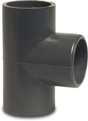 T-piece 90° PVC-U glue socket grey