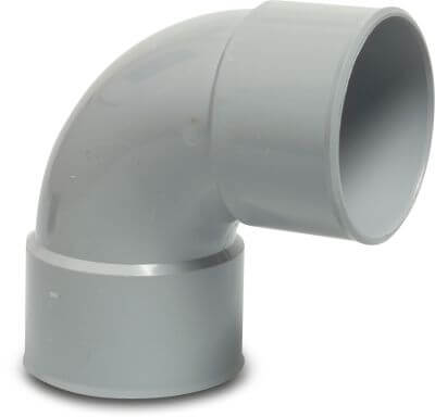 Bogen 87° PVC-U KOMO Klebemuffe Grau