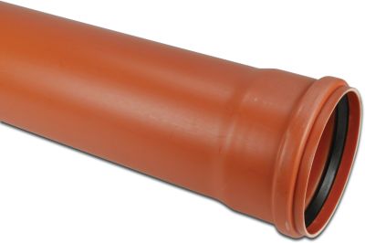 Abflussrohr PVC-U Steckmuffe x Glatt Rostbraun