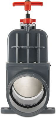 VDL Gate valve PVC-U 0,5 bar glue socket grey