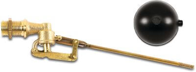 Vlotterkraan met bal 180 mm messing 5 bar buitendraad type met schuifstang