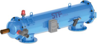 STF Automatisch hydraulisch Filter carbon steel ST37.2 10 bar DIN Flansch Blau