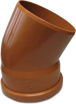 Bogen 30° PVC-U Steckmuffe x Stutzen Rostbraun