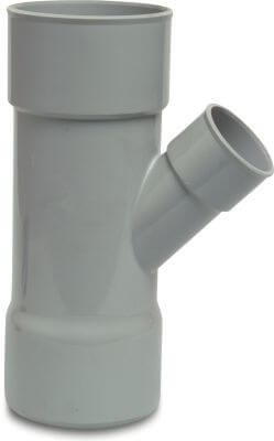 T-Stück 45° PVC-U KOMO Klebemuffe Grau