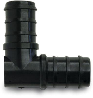 Kolano 90° PP karbowane czarny