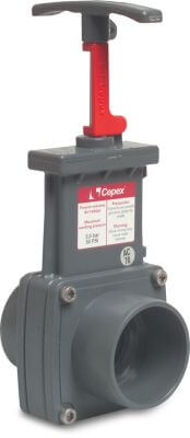 Schuifafsluiter PVC/ABS 3,5 bar imperial lijmmof grijs