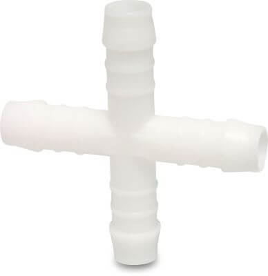 Kreuzstück Nylon 10 bar Schlauchtülle Weiß
