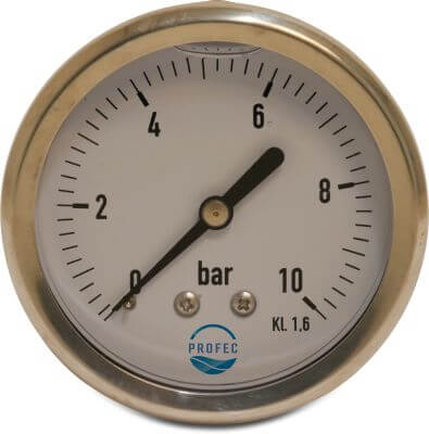 Profec Manometer Außengewinde Typ Glyzeringefüllt
