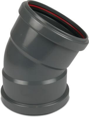 Courbe à 30° PVC-U KOMO/BENOR manchette gris