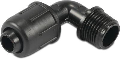 Winkel 90° PP 4 bar lock x Außengewinde Schwarz