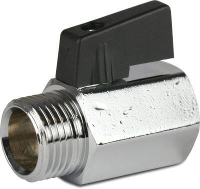 Profec Mini kogelkraan messing 10 bar binnendraad x buitendraad type 405