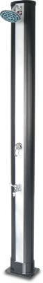 Solar shower plastic female thread black/silver straight with foot