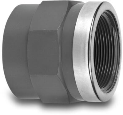 VDL Gewindemuffe PVC-U Klebemuffe x Innengewinde Grau Typ verstärkt