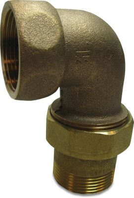 Nr. 98 Manchon de raccord 90° bronze 25 bar filetage femelle x filetage mâle type conique