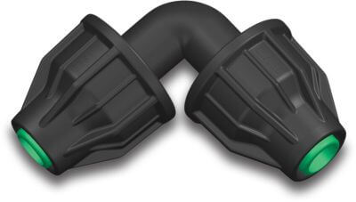 Winkel 90° PP 4 bar lock Schwarz