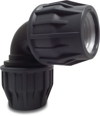 Jasonflex Knie 90° PP 16 bar knel grijs/zwart