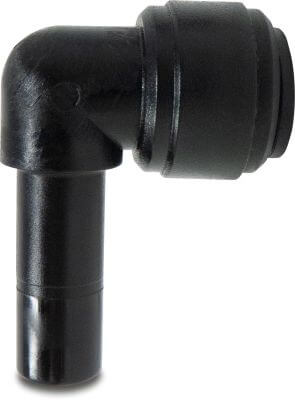 Winkelverschraubung 90° POM WRAS Stutzen x Einsteck Schwarz Typ Aquaspeed