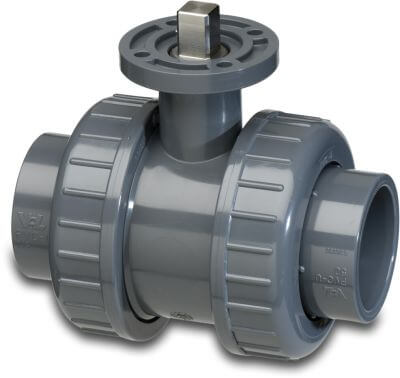 VDL Kugelhahn PVC-U 16 bar Klebemuffe Grau Typ ISO-TOP