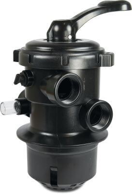 Flotide Multiport ventil 4 bar svart type Mega 6-vägs MFV klämmventil