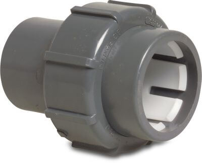 Verschraubung PVC-U 4 bar Klemm x Klebemuffe Grau