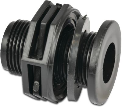 Profec Bulkhead fitting PP 10 bar male thread black