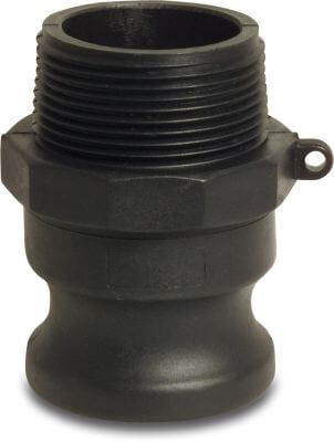 Quick coupler PP male part Camlock x male thread black type Camlock F