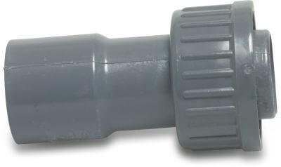 VDL 2/3 Verschraubung PVC-U 7,5 bar Klebemuffe x Überwurfmutter IG Grau