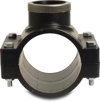 VDL Aanboorzadel PP 6 bar klem x binnendraad zwart type RVS ring