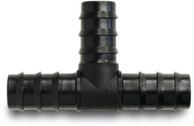 Barbed T-piece 90° PP 4 bar barbed black