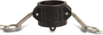 Quick coupler cap PP female part Camlock black type Camlock DC