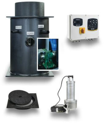 DAB Zmontowaną pompownię PE czarny typ PE814 Complete