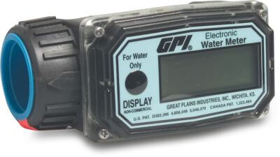 Electronische doorstroommeter nylon 10,3 bar binnendraad zwart type GPI-W t.b.v. water