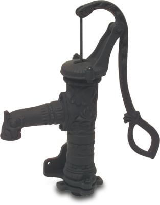 Handpump gjutjärn invändig gänga svart type nostalgisk väggfläns