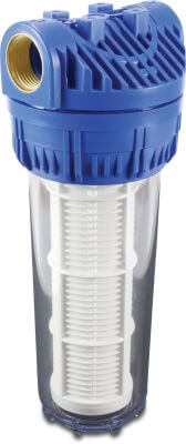 Profec Wasserfilter 10" Kunststoff 8 bar Innengewinde Weiß/Blau Typ mit 1/8“ Manometeranschluss