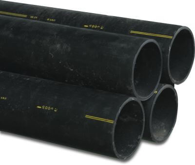 Abflussrohr PE80 KOMO/BENOR 4 bar Glatt Schwarz