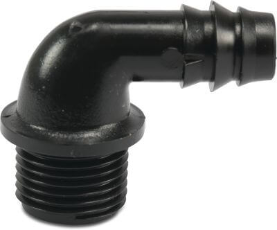 Azud Kolano 90° acetal 5,5 bar GZ x karbowane czarny