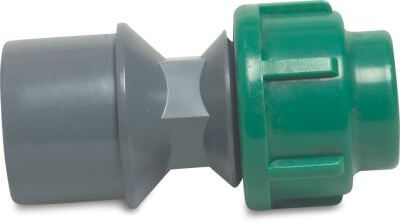 VDL Kupplung PVC-U/PP 10 bar Klebemuffe/Klebestutzen x Klemm Grau/Grün
