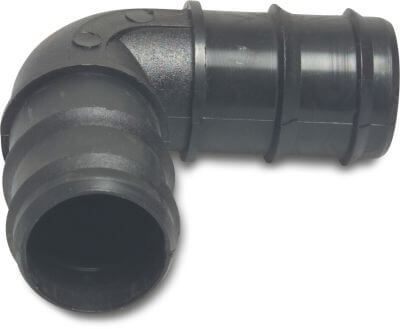 Winkel 90° PP 4 bar Tülle Schwarz