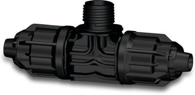 T-Stück 90° PP 4 bar quick joint x Außengewinde Schwarz