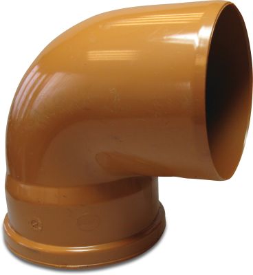 Bogen 87° PVC-U Steckmuffe x Stutzen Rostbraun