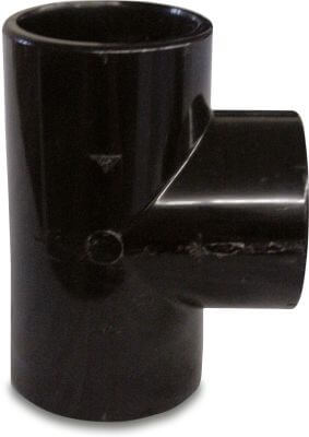 T-Stück 90° PVC-U 10 bar Klebemuffe Schwarz