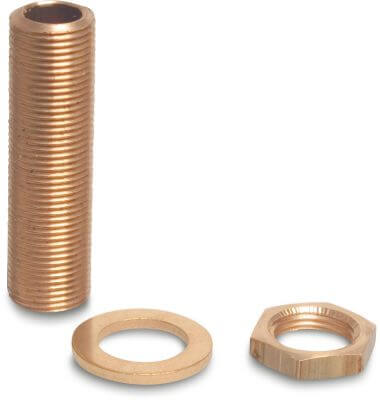 Profec Tube filetée avec baque et rondelle laiton 40 bar filetage mâle