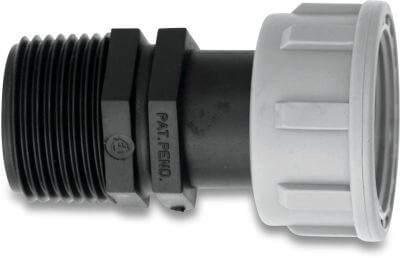 Tavlit Swivel övergång PP 10 bar invändig gänga x utvändig gänga type with O-ring
