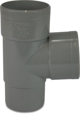 T-koppling 87° PVC-U limsockel x limsockel x sätta in (i rör) grå