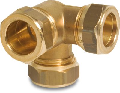 Bonfix Hoek T-stuk 90° messing KIWA/GASTEC knel