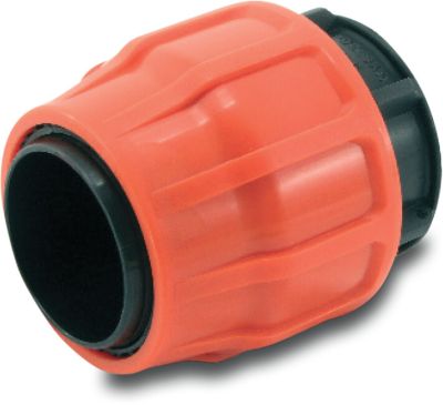 Övergång PP spänn x invändig gänga svart/orange type Layflat