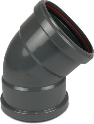 Bogen 45° PVC-U KOMO/BENOR Steckmuffe Grau kurz