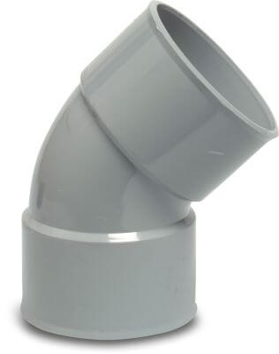 Bogen 45° PVC-U KOMO Klebemuffe Grau